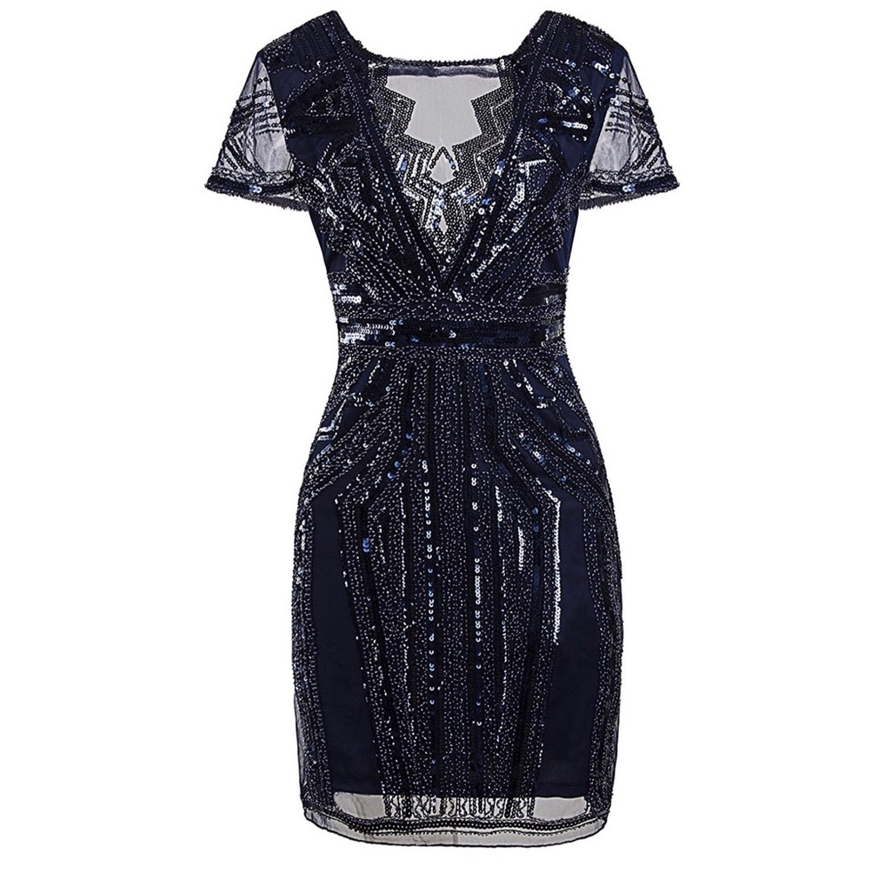 Sequin V-Neck Dress